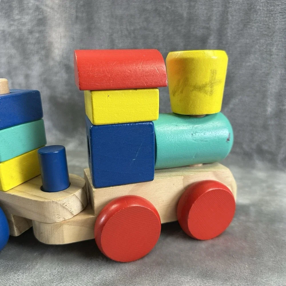 Melissa & Doug Wooden Stacking Train Learning Toy